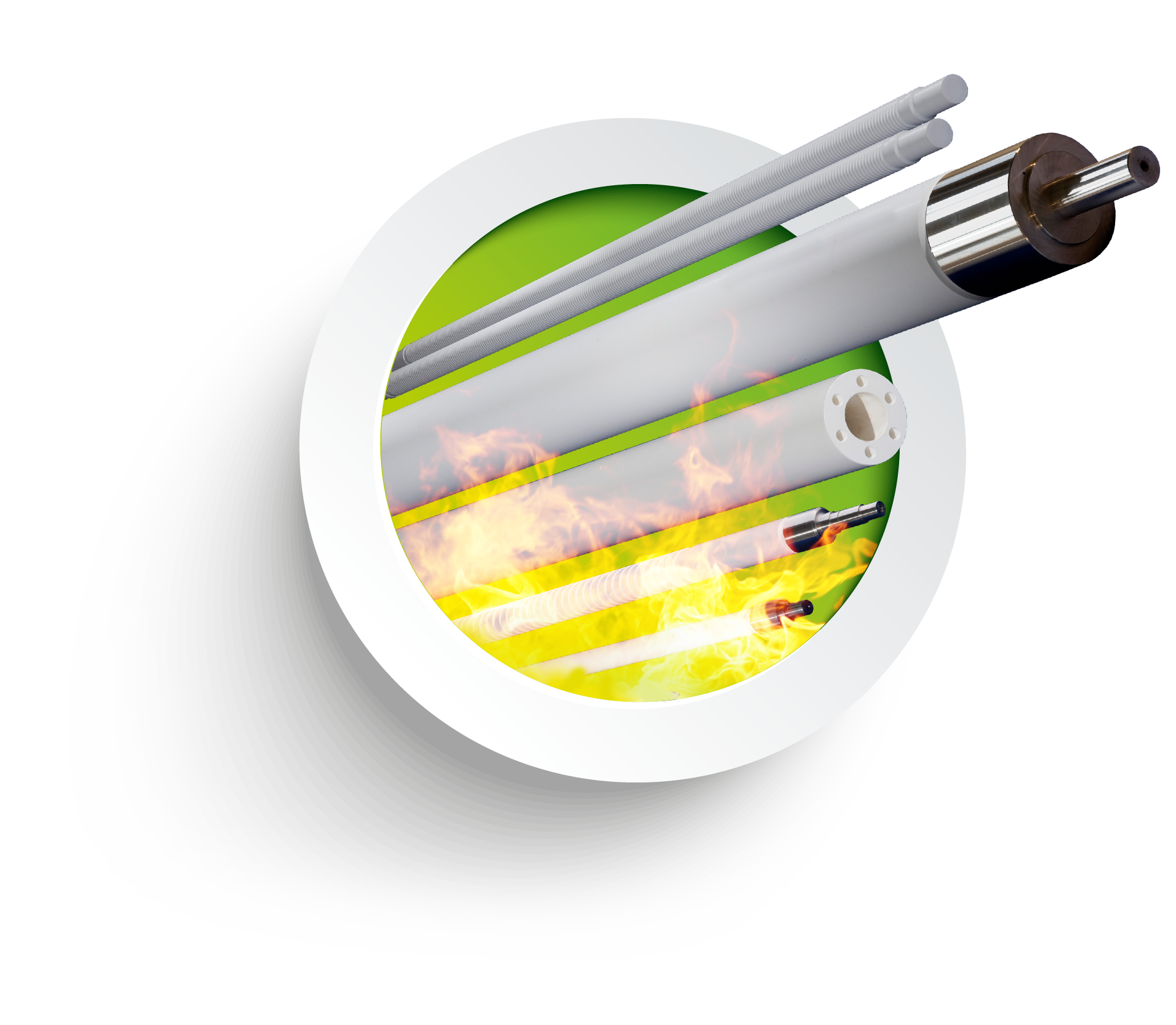 Thermoelemente SiC Fused Silica Roller
